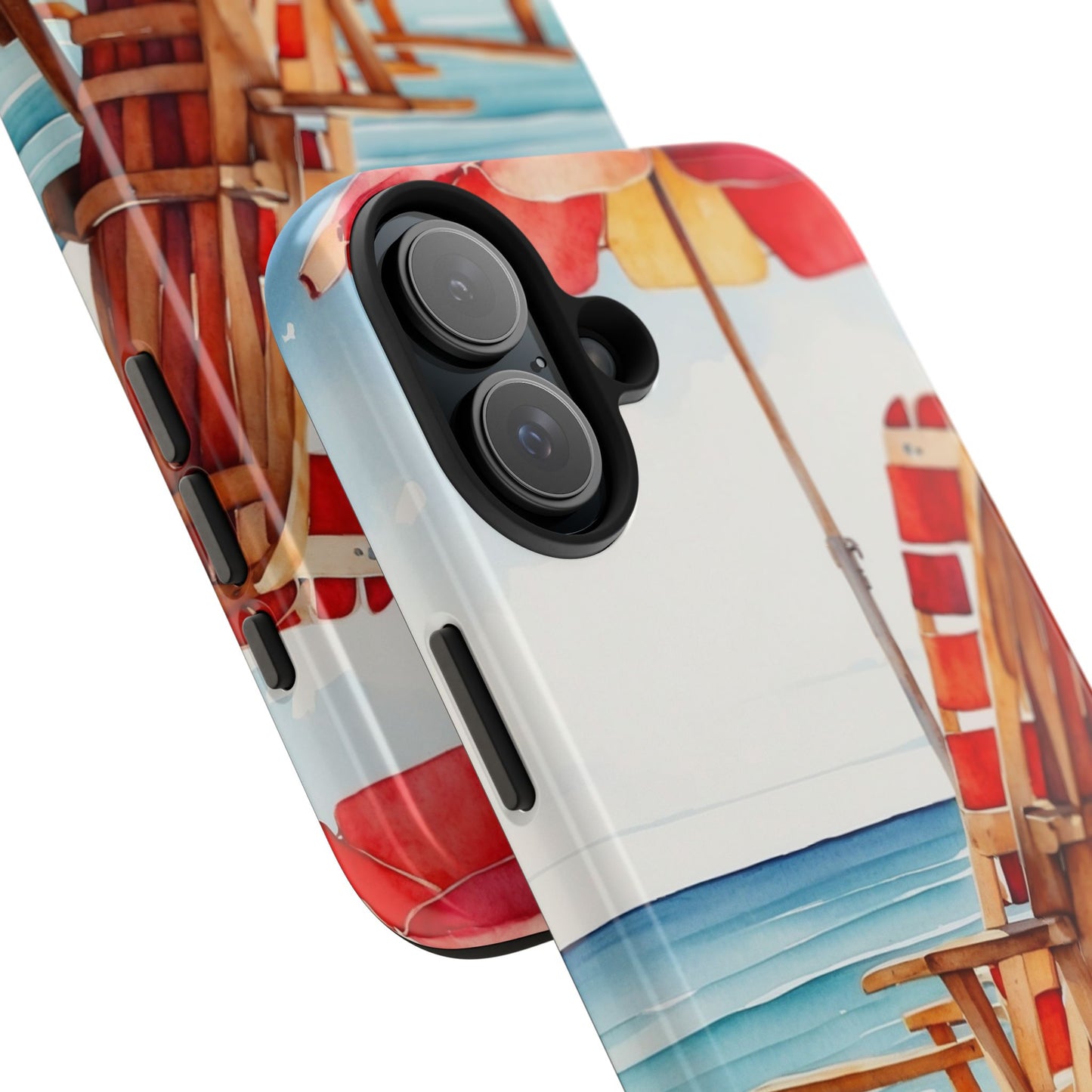 Beach Bliss iPhone Series Case – Relaxing Seaside Chair and Umbrella Design