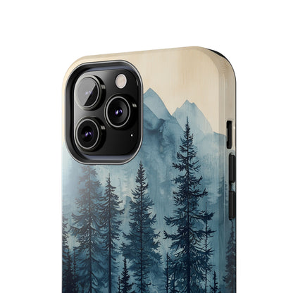 Misty Forest iPhone Case - Nature-Inspired Mountain Scene Protective Cover