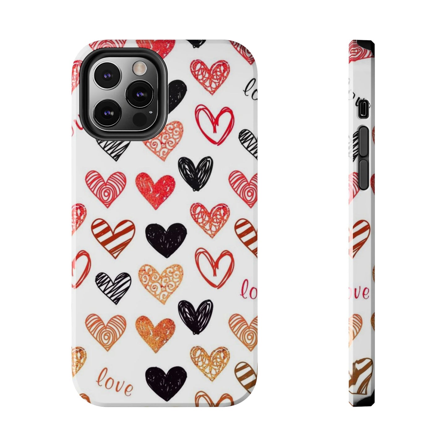 iPhone Case: Hand-Drawn Hearts & Love