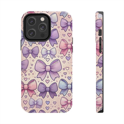 Pastel Bow iPhone Case - Cute Girly Pattern Protective Cover