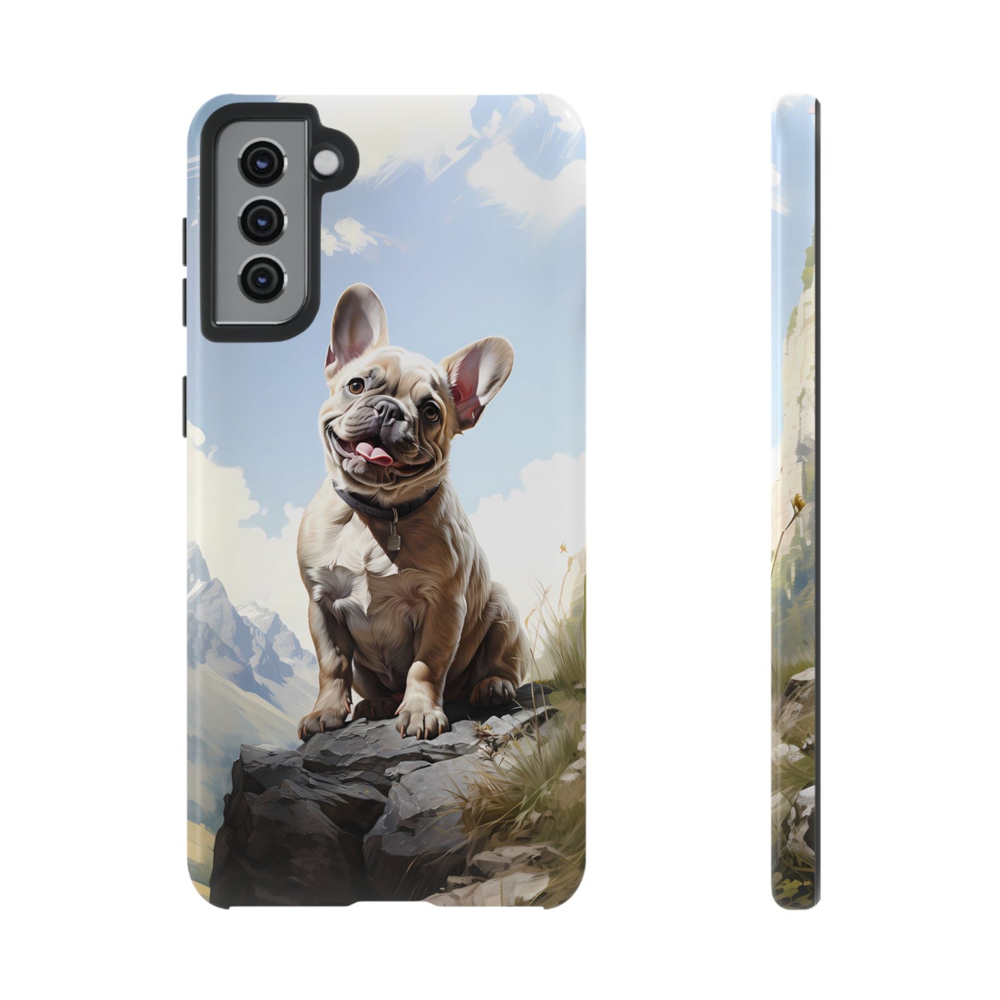 Frenchie iPhone Samsung Galaxy Phone Case! French Bull Dog Standing Proudly. Extremely Tough & Durable With Dual Layer Protection.