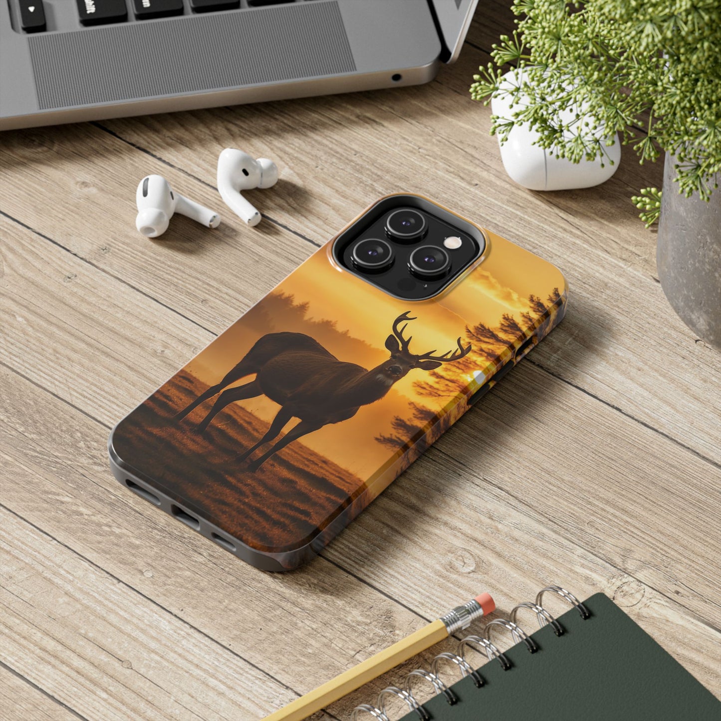 Sunset Majesty: Regal Stag – iPhone Case