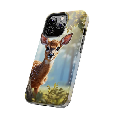 Whimsical Fawn in a Sunlit Forest iPhone Case