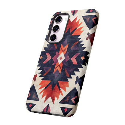 Boho Tribal Starburst Tough Samsung Galaxy Case – Vibrant Geometric Design, Dual - Layer Protection - BOGO Cases