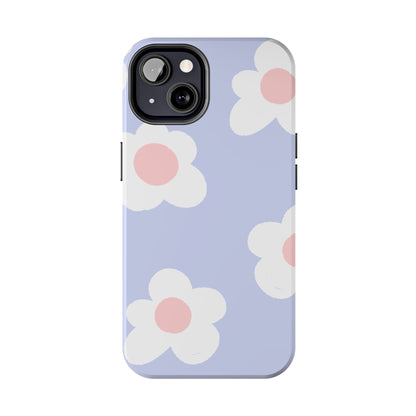 Retro Daisy Pastel Tough iPhone Case – Durable Design with Soft Matte Finish