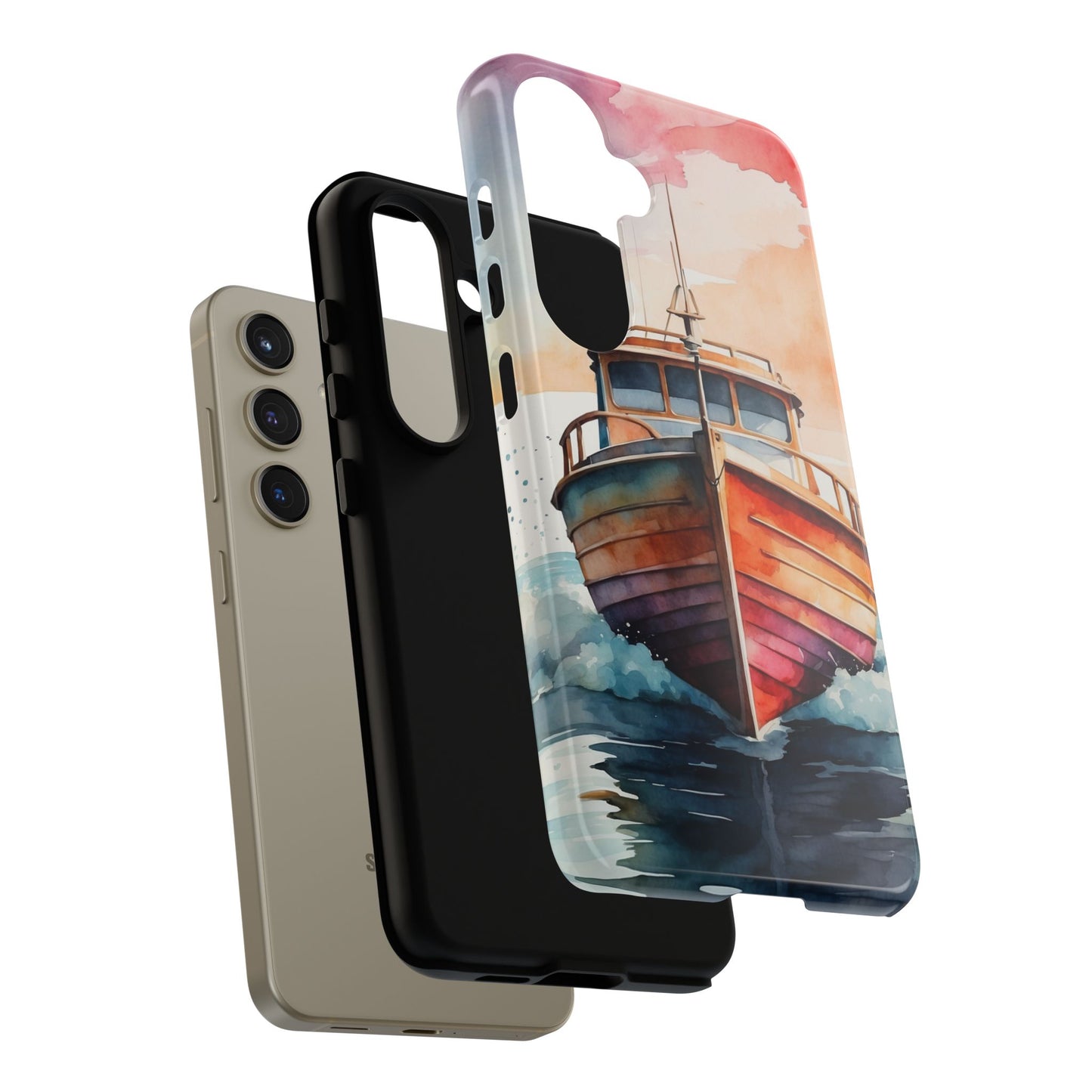 Sunset Sail Watercolor Boat – Samsung Galaxy Series Case