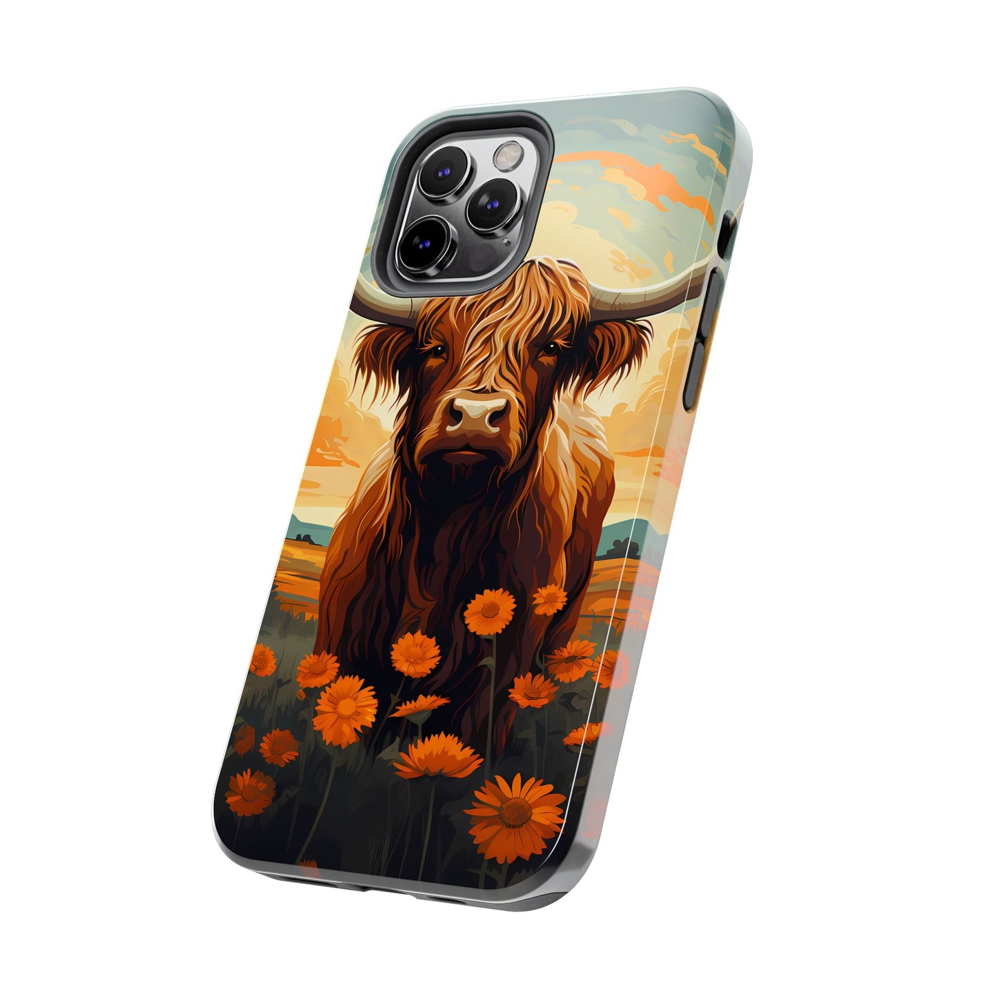 Highland Cow Case | Rustic Farmhouse Floral Design