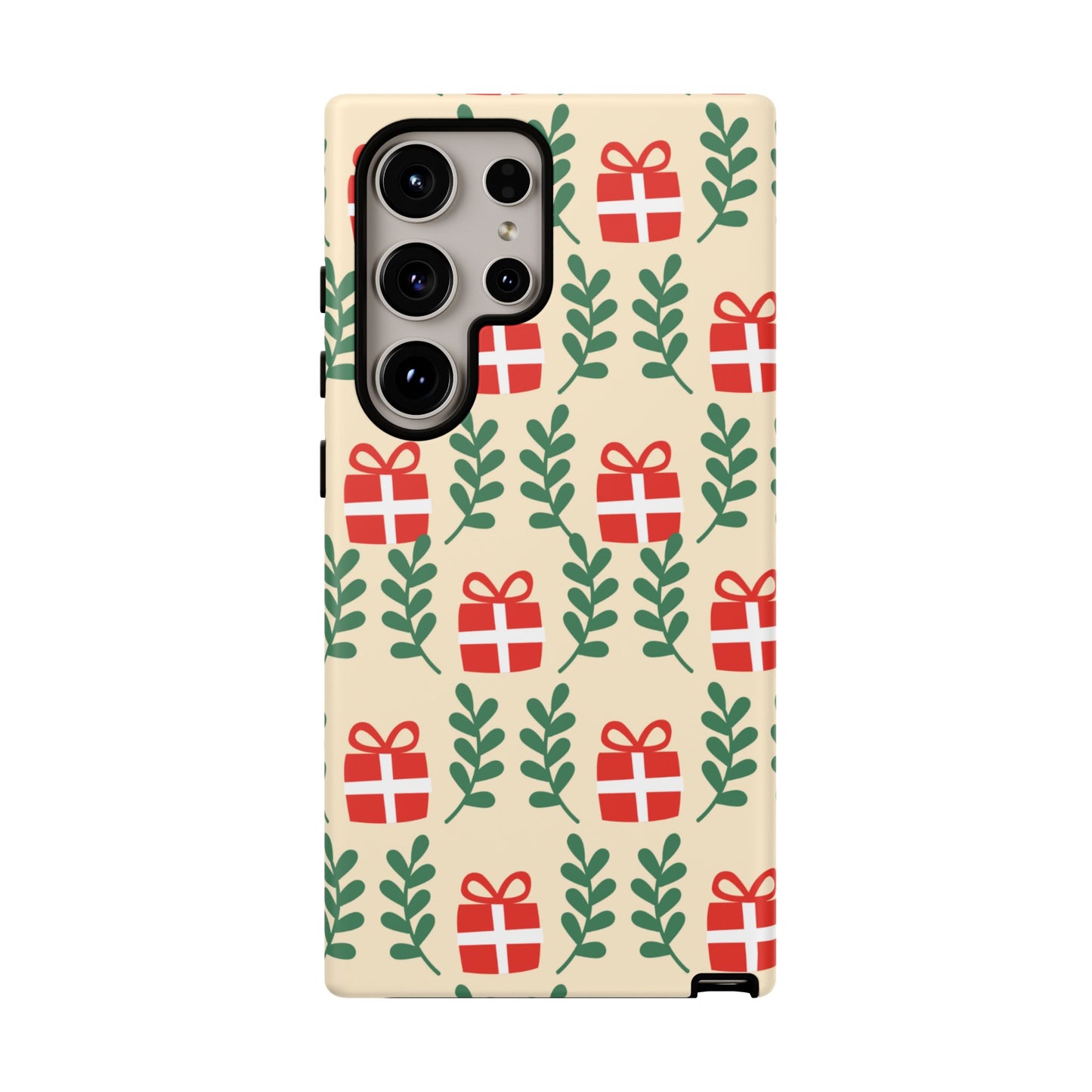 Samsung Galaxy Case: Holiday Cheer – Red Gifts & Green Leaves