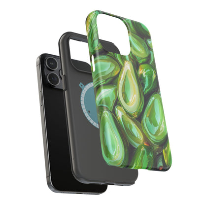 Glossy Avocado MagSafe iPhone Case – Sleek Green 3D Fruit Design, Durable and Stylish