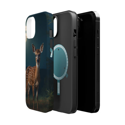 MagSafe-Compatible iPhone Case – Mystic Fawn Under the Moonlit Sky