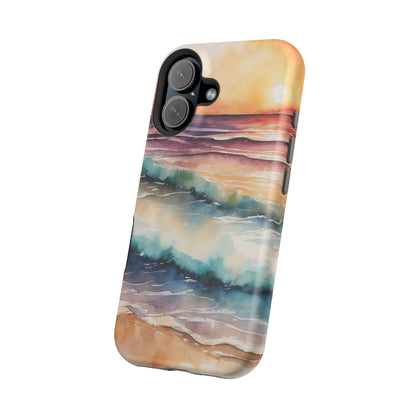 Sunset Waves MagSafe iPhone Case – Vibrant Watercolor Design