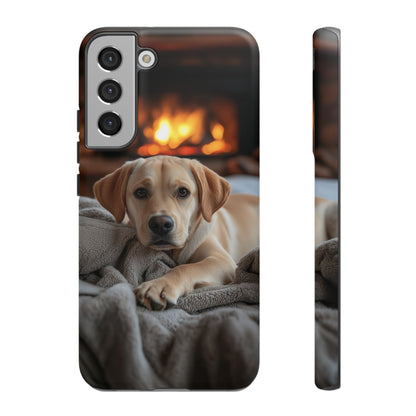 Cozy Labrador by the Fireplace - Samsung Galaxy Case