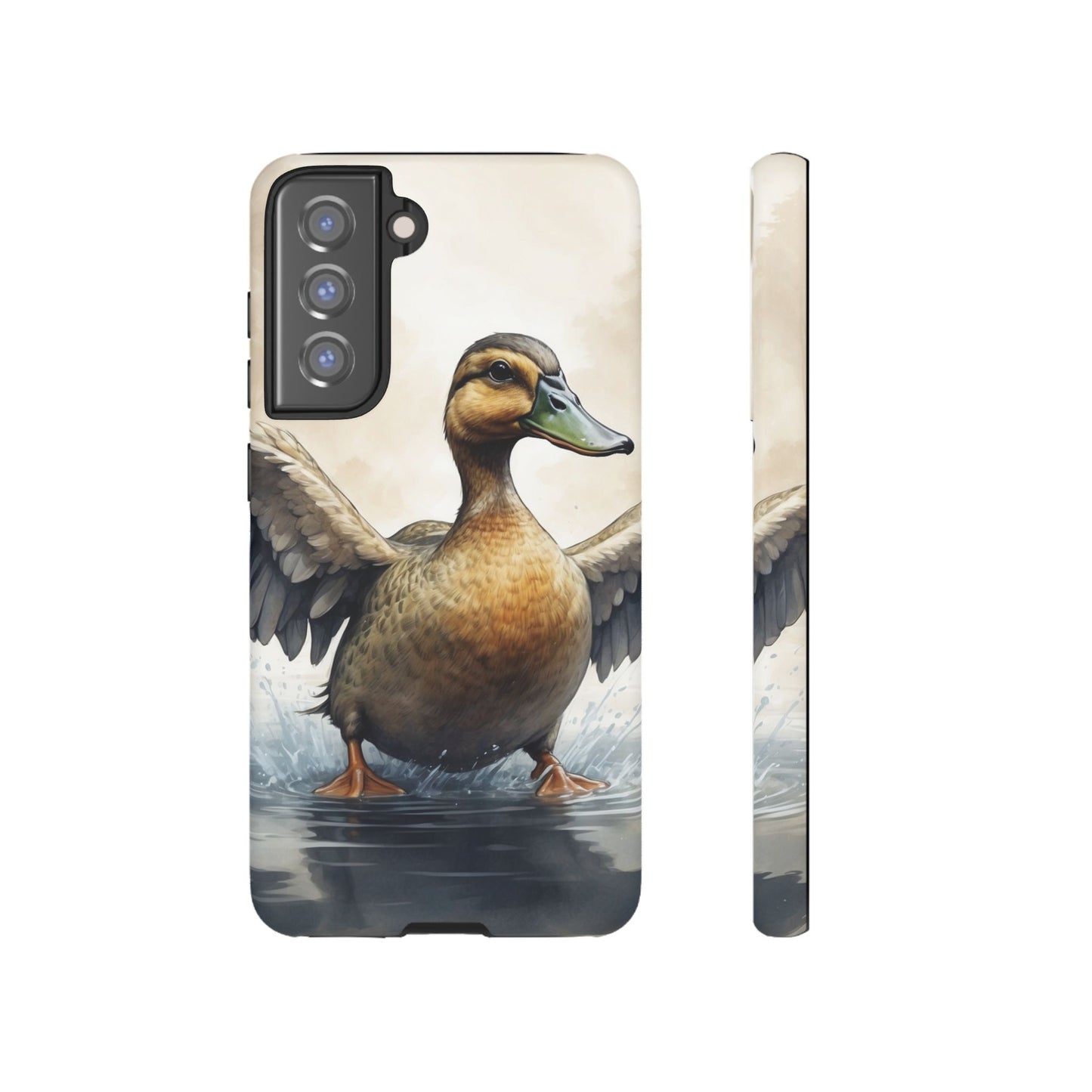 Graceful Duck in Watercolor Scene - Samsung Galaxy Case