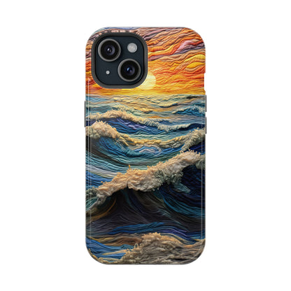 Ocean Sunset Tapestry Waves – MagSafe iPhone Series Case