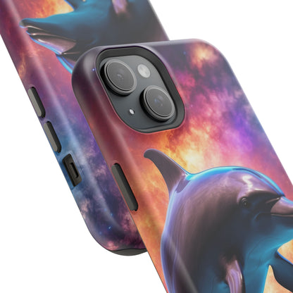 Cosmic Dolphin Galaxy Art - MagSafe-Compatible Case