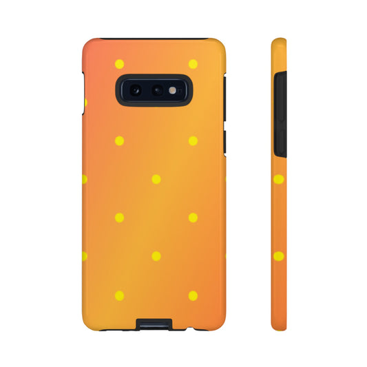 Sunset Gradient Polka Dots Samsung Galaxy Case – Shockproof, Matte Finish, Dual-Layer Protection