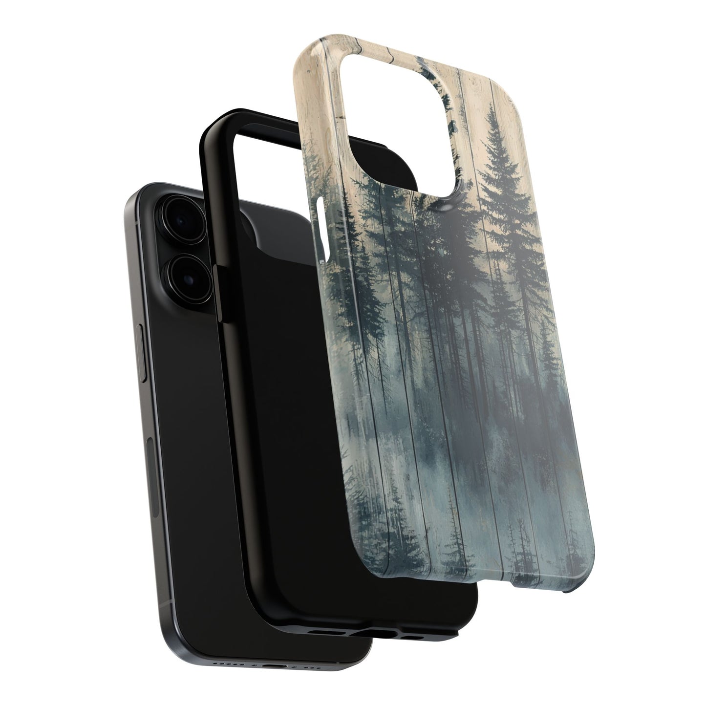 Misty Forest iPhone Case - Rustic Nature-Inspired Protective Cover