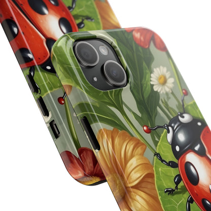 Ladybug Garden iPhone Case – Blooming Floral Art