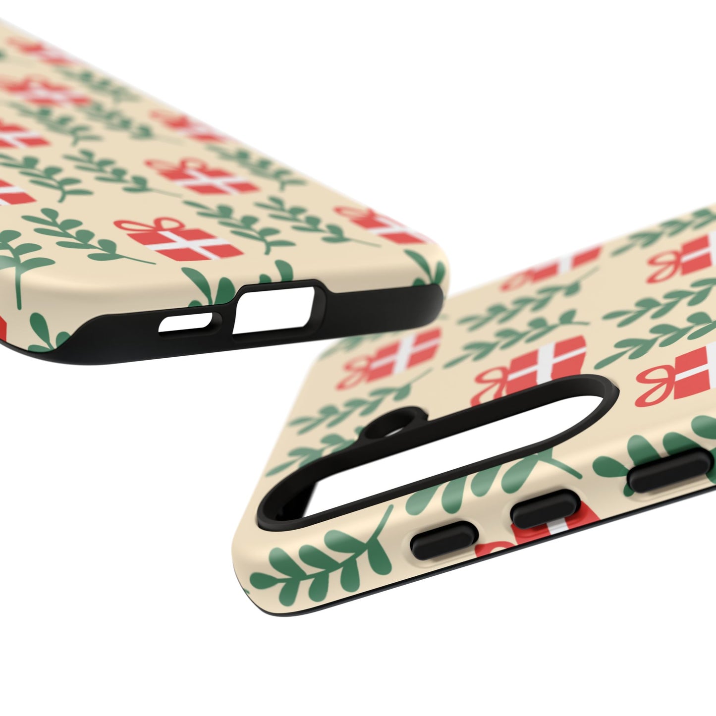 Samsung Galaxy Case: Holiday Cheer – Red Gifts & Green Leaves