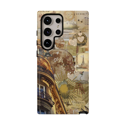 Parisian Dream Collage Samsung Galaxy Case – Dual-Layer Protection with Vintage French Aesthetic