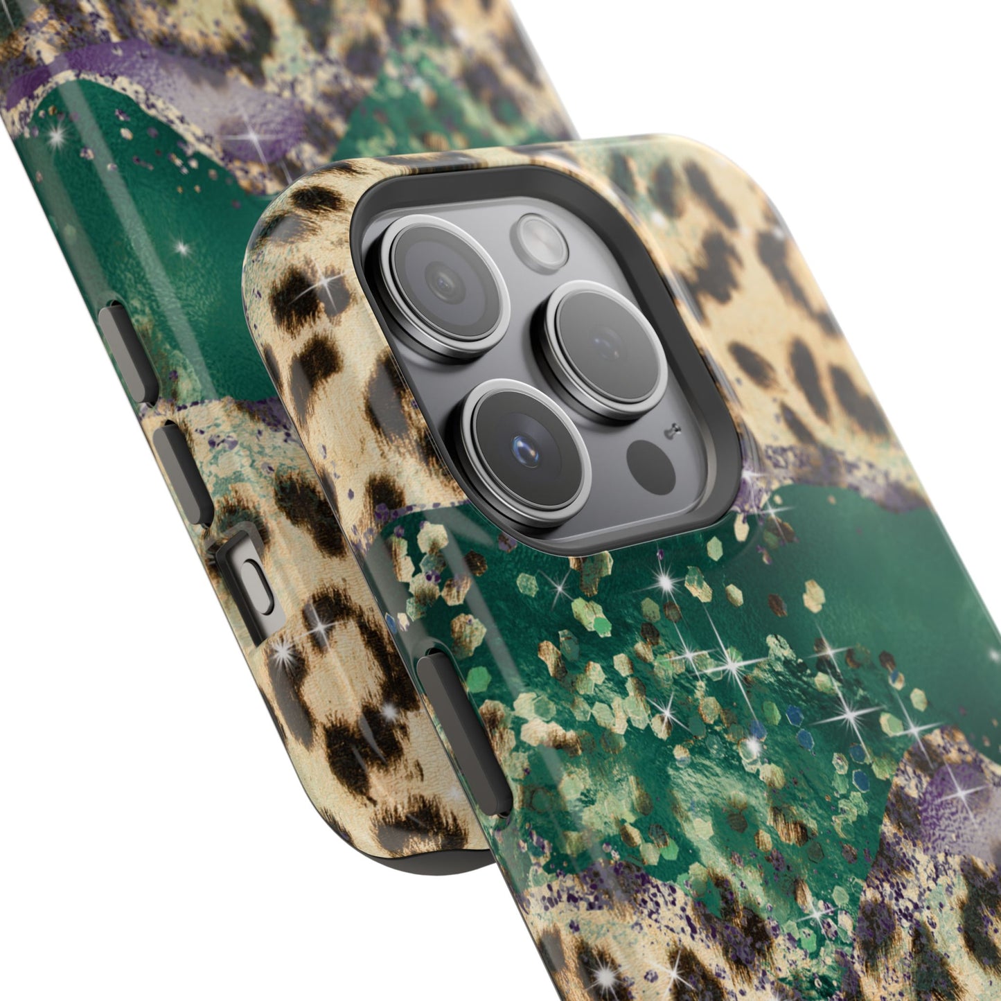 Emerald Glitter Leopard Print - MagSafe iPhone Series Case