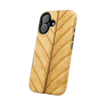 Golden Leaf Texture MagSafe Case – Minimal Nature Design