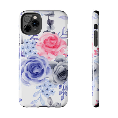 Elegant Blue Floral Watercolor Design – iPhone Case