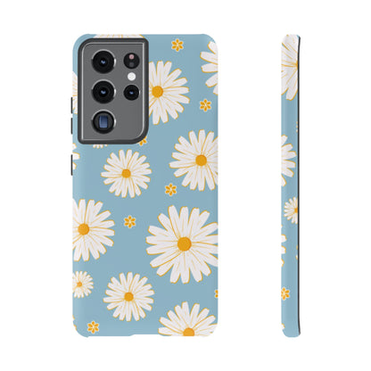 Bright Daisy Samsung Galaxy Case – Light Blue Background, Shockproof and Slim Design - BOGO Cases