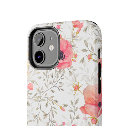 Pink Floral Watercolor iPhone Case – Feminine Poppy Blossom Design