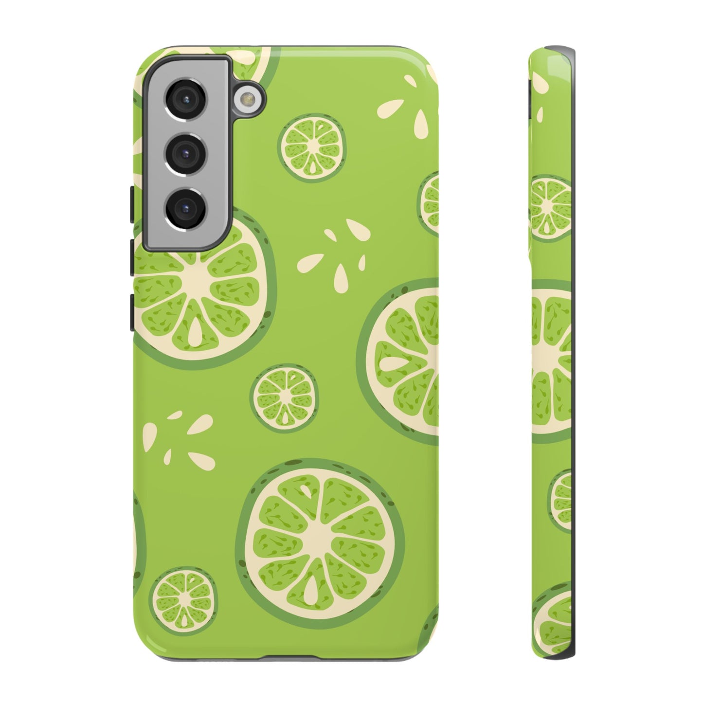 Zesty Lime Splash Tough Samsung Galaxy Case – Fresh Citrus Design, Dual-Layer Protection