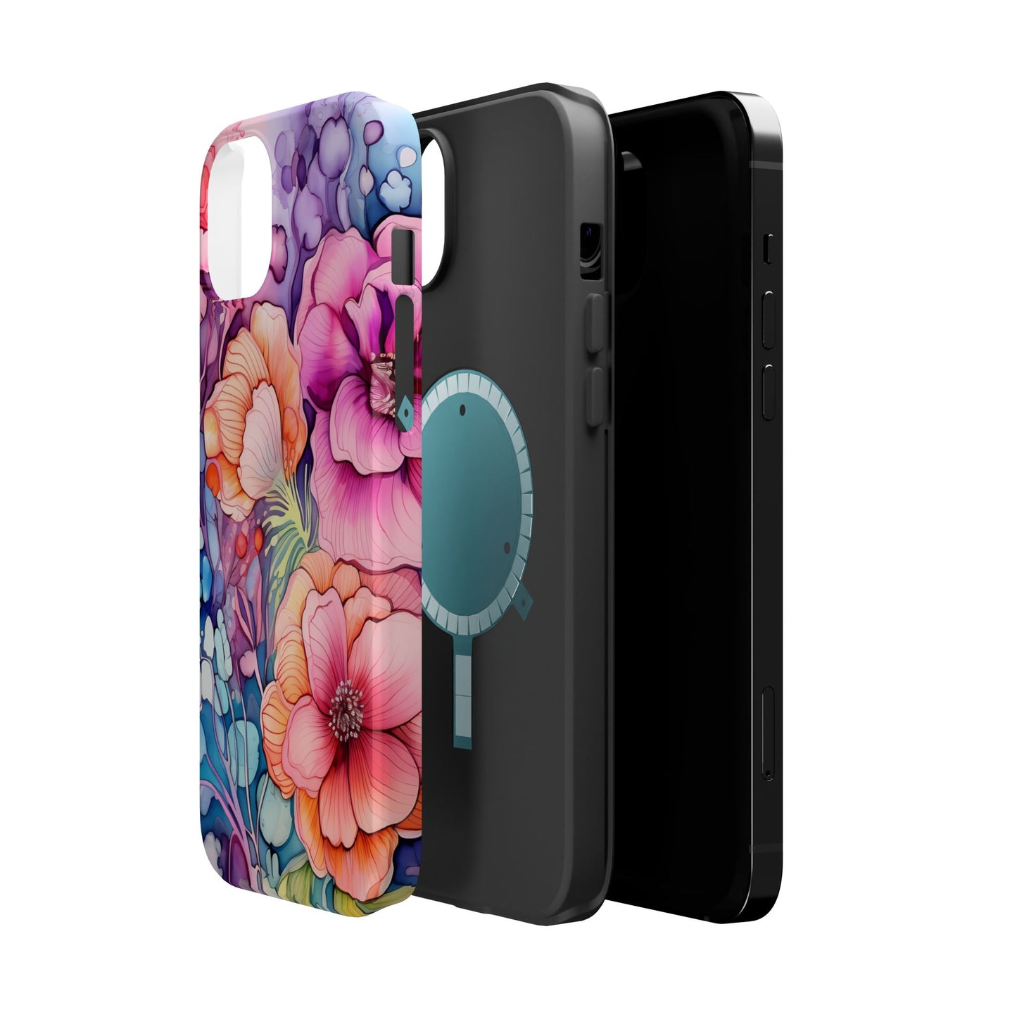 Bright Watercolor Floral Splash MagSafe iPhone Series Case – Bold Artistic Design