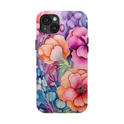 Bright Watercolor Floral Splash iPhone Series Case – Bold Artistic Design