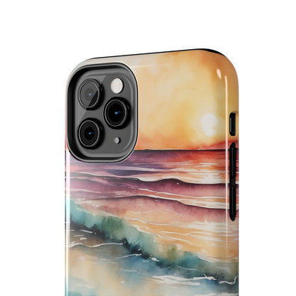 Sunset Waves iPhone Case – Vibrant Watercolor Design