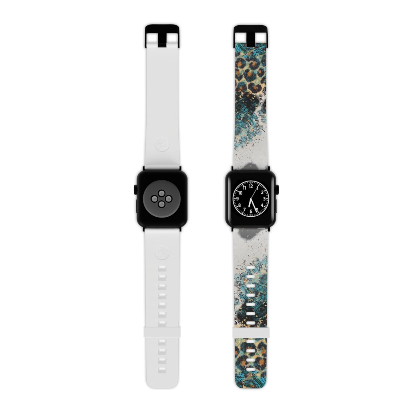 Turquoise Paisley Cowhide Leopard Apple Watch Band