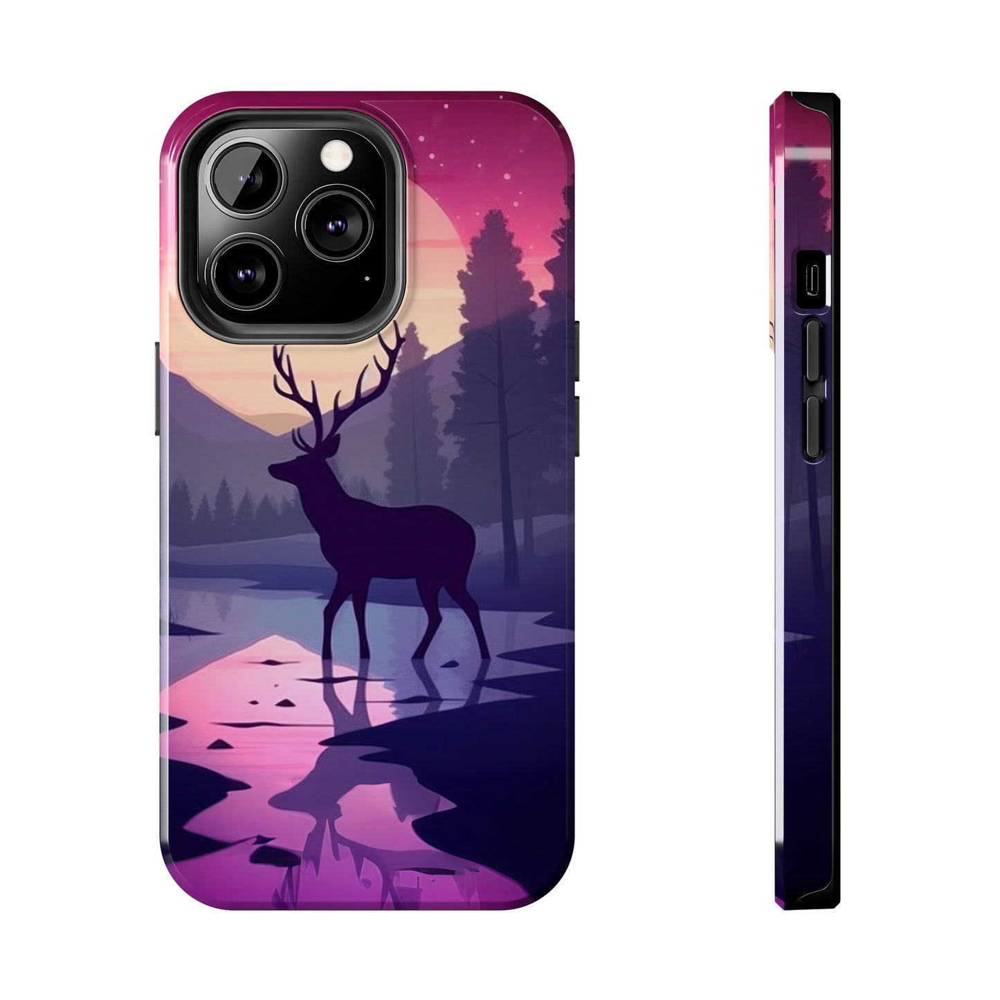 Twilight Elegance: Stag Reflection – iPhone Case