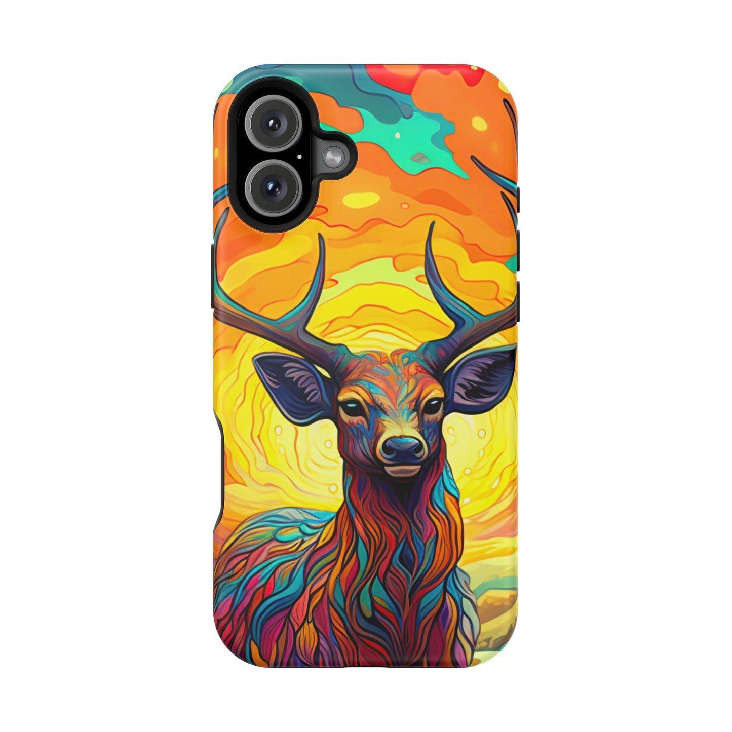 Vibrant Stag in Bloom – MagSafe iPhone Case