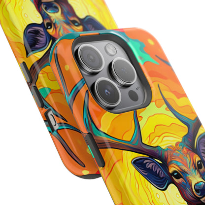 Vibrant Stag in Bloom – MagSafe iPhone Case