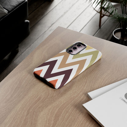 Earthy Chevron Samsung Galaxy Case – Boho-Inspired Design with Dual-Layer Protection