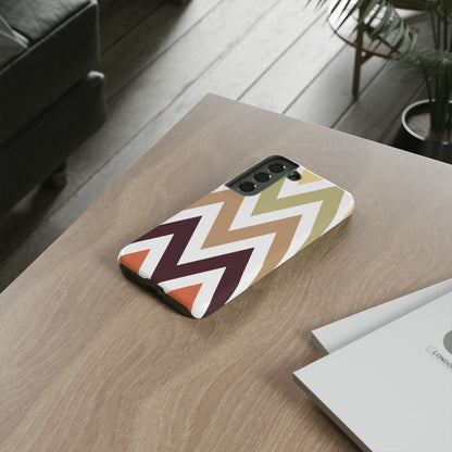 Earthy Chevron Samsung Galaxy Case – Boho-Inspired Design with Dual-Layer Protection