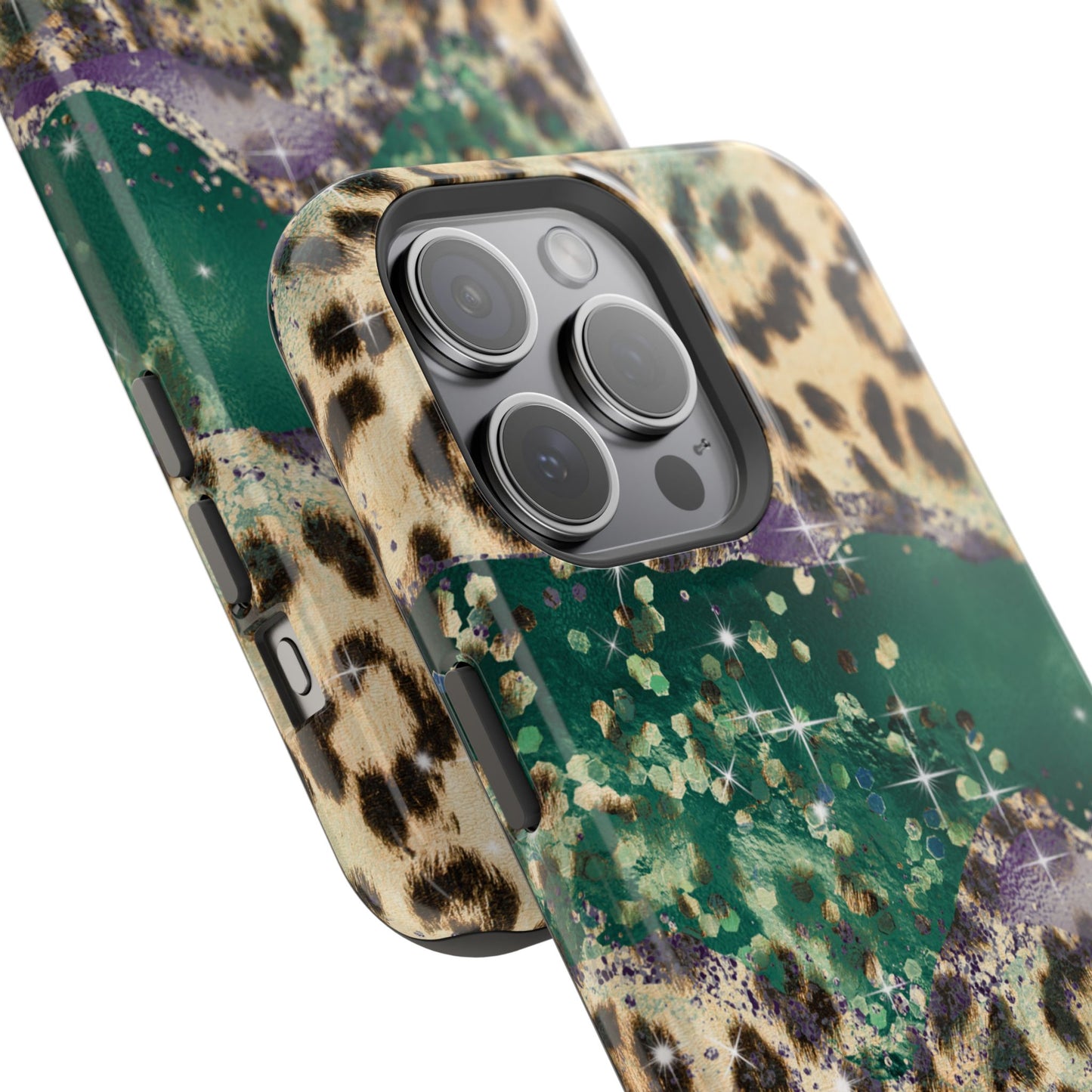 Emerald Glitter Leopard Print - MagSafe iPhone Series Case