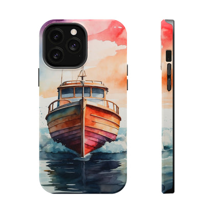 Sunset Sail Watercolor Boat –  MagSafe iPhone Series Case