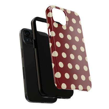 Classic Red & Cream Polka Dots - iPhone Case