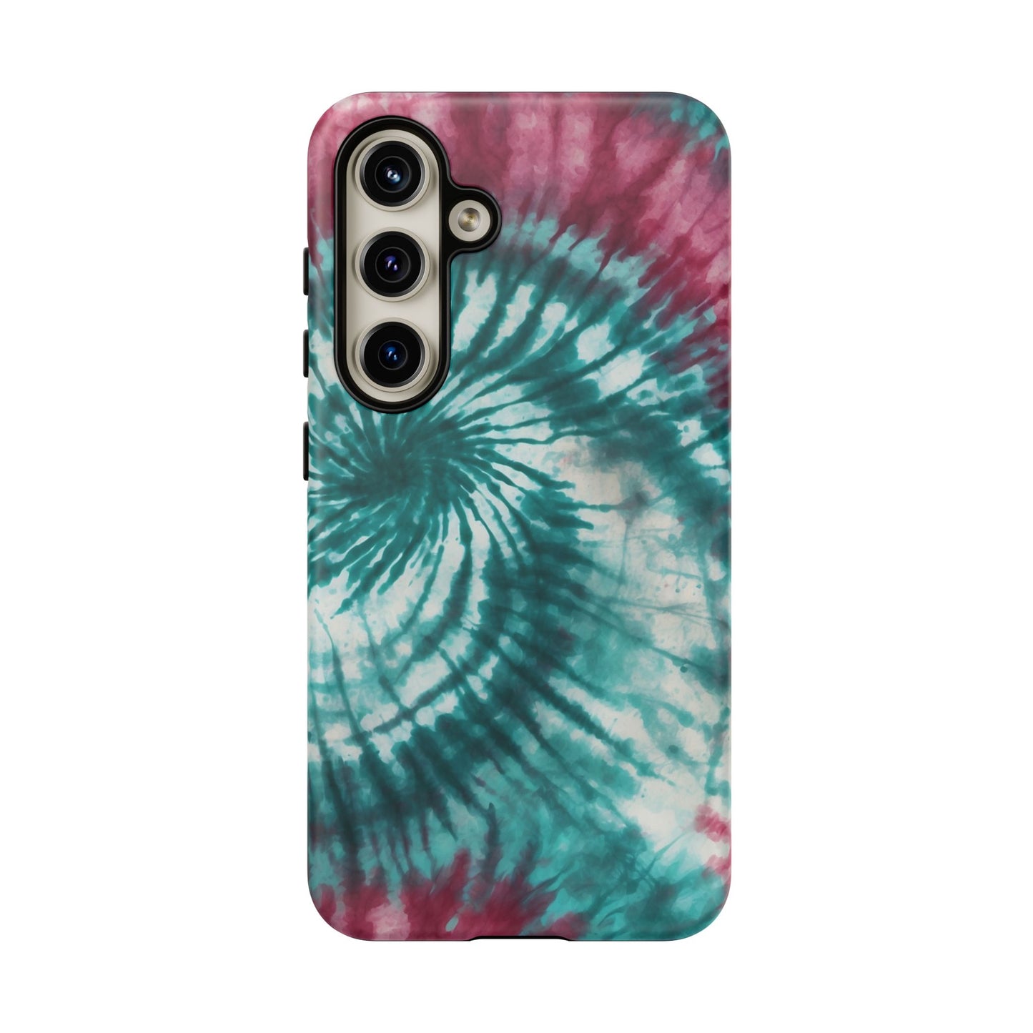 Teal and Pink Spiral Tie-Dye Samsung Galaxy Case – Boho Chic Design