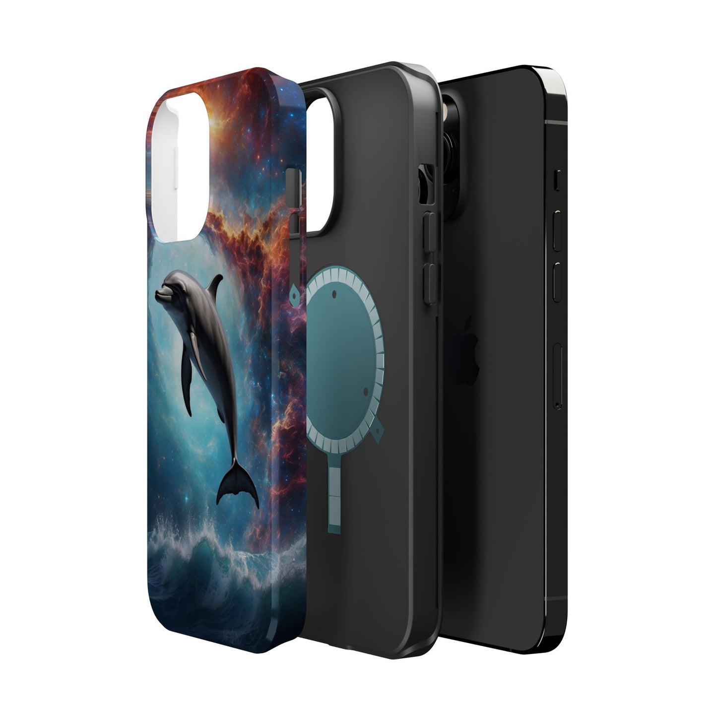 Cosmic Dolphin Space Vibes - MagSafe-Compatible Case