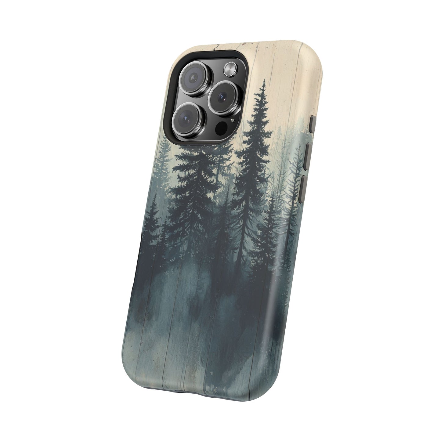 Misty Forest Wood MagSafe iPhone Case - Nature-Inspired Protective Cover