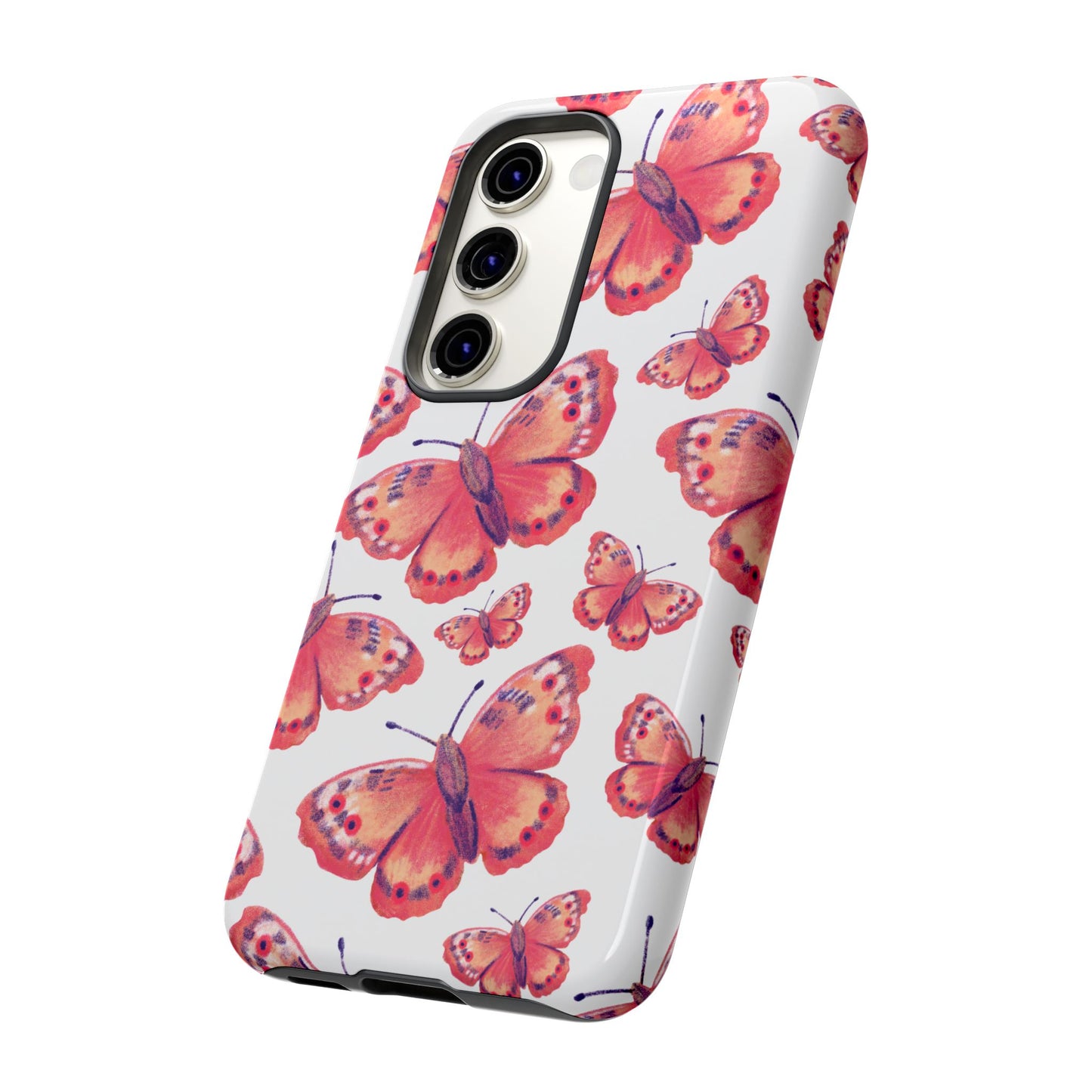 Coral Butterfly Samsung Galaxy Case – Slim, Protective Design with Bold Watercolor Print