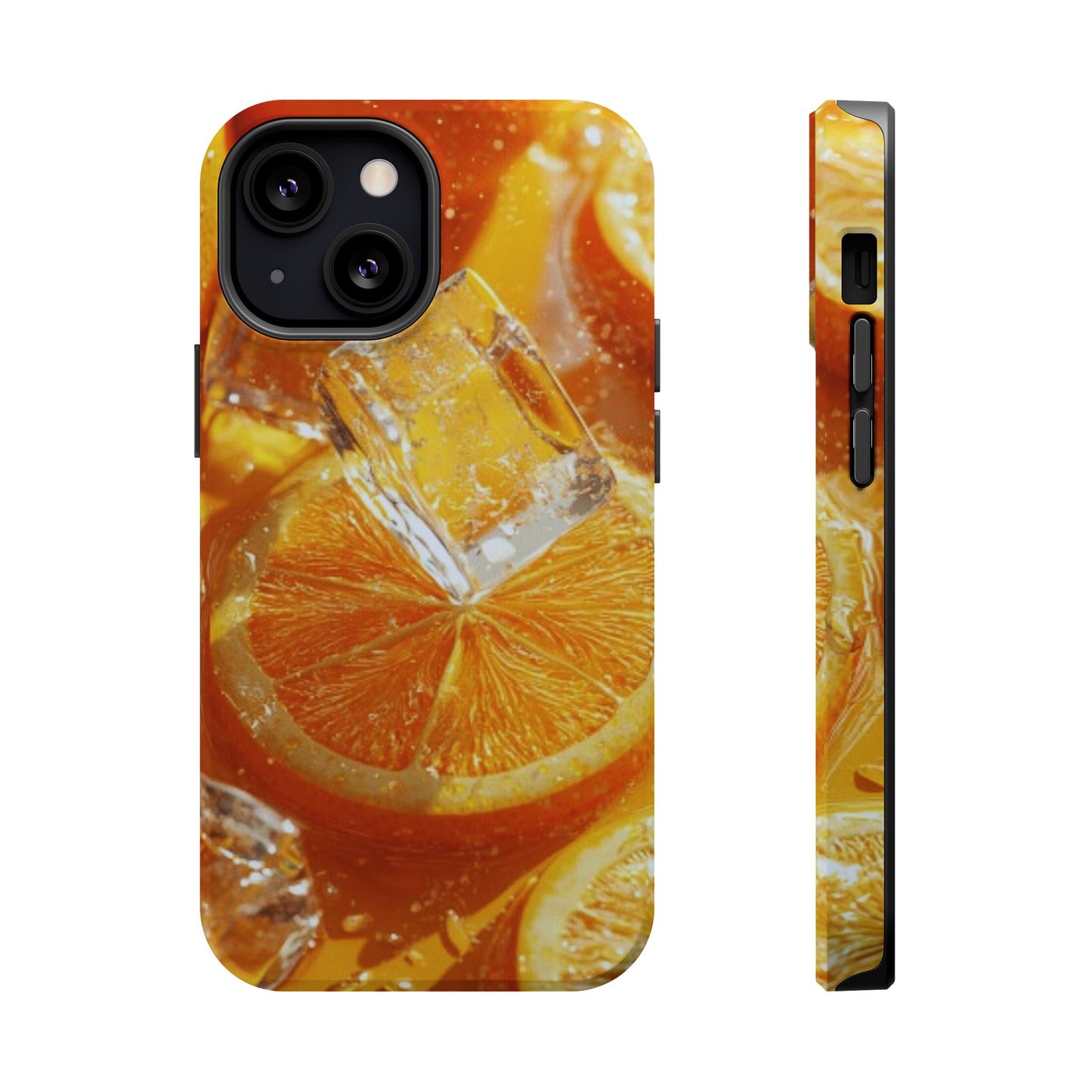 Citrus Orange Splash MagSafe iPhone Case – Dual-Layer Tough Protection, Vibrant Summer Design