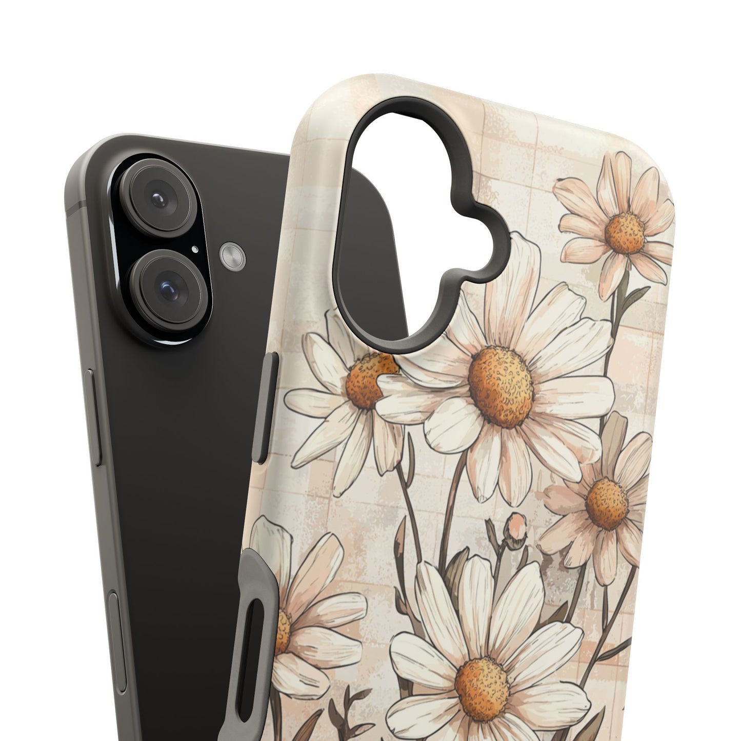 Pastel Daisy MagSafe iPhone Case - Elegant Floral Protective Cover