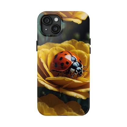 iPhone Case: Ladybug on Yellow Petals