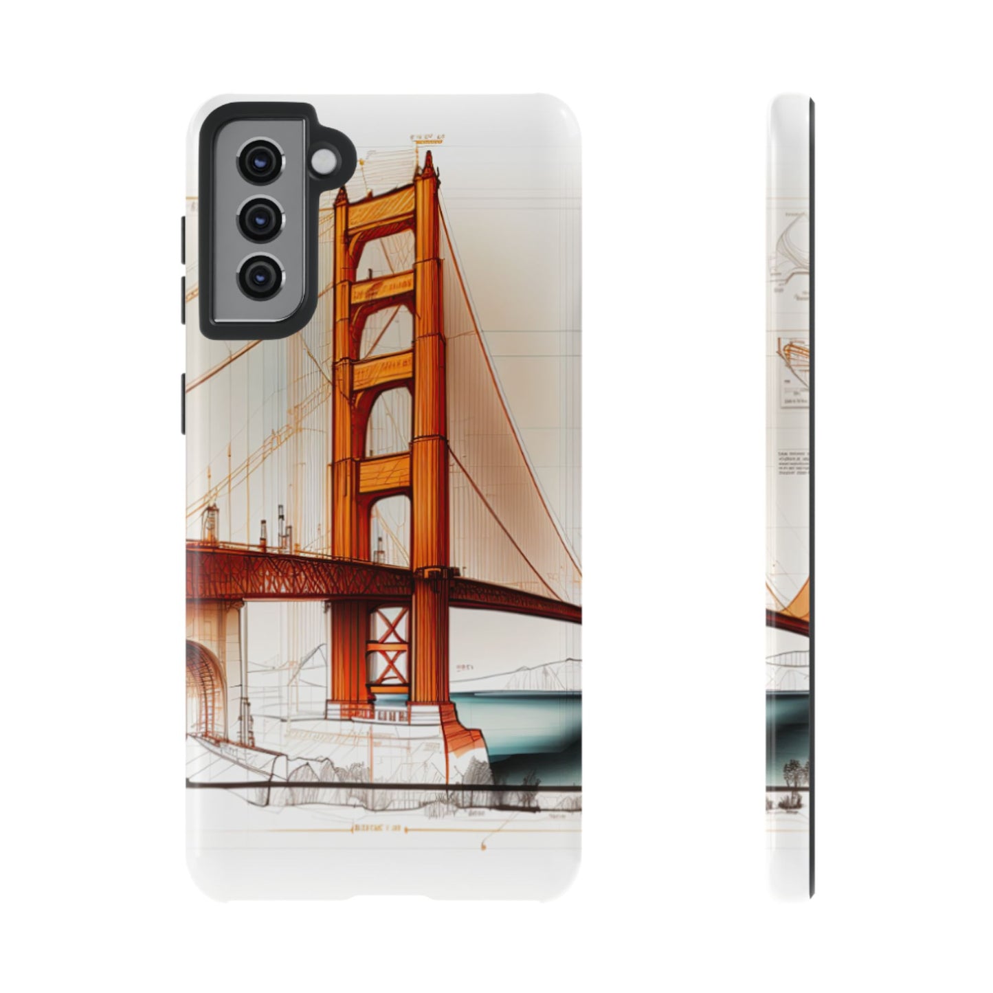 Golden Gate Bridge Samsung Galaxy Case - Architectural Sketch Design